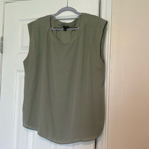Ann Taylor Factory Blouse Sleeveless‎ XL Sage Color